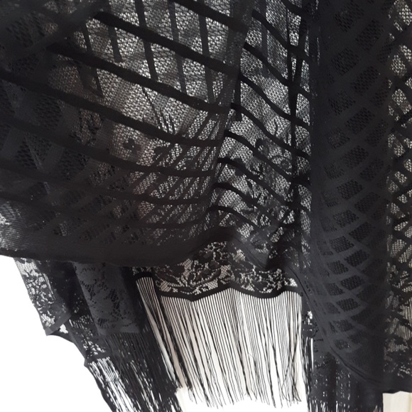 Black Sleeveless Knit Kimono Size M - Picture 7 of 7